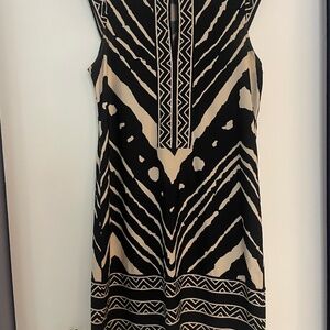 BCBGMaxAzria black and cream sleeveless dress